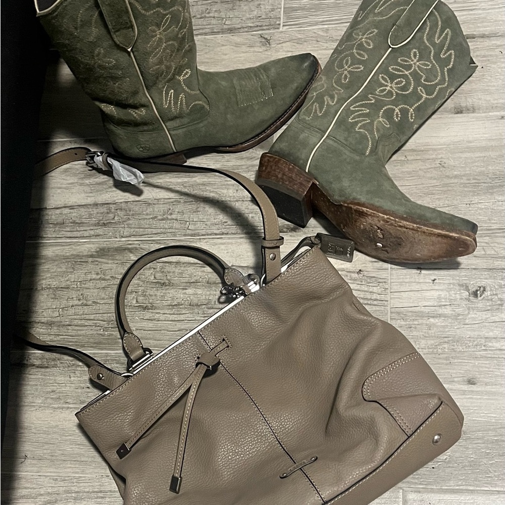 Frye tan Leather Satchel Fay drawstring